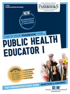 cover image of Public Health Educator I